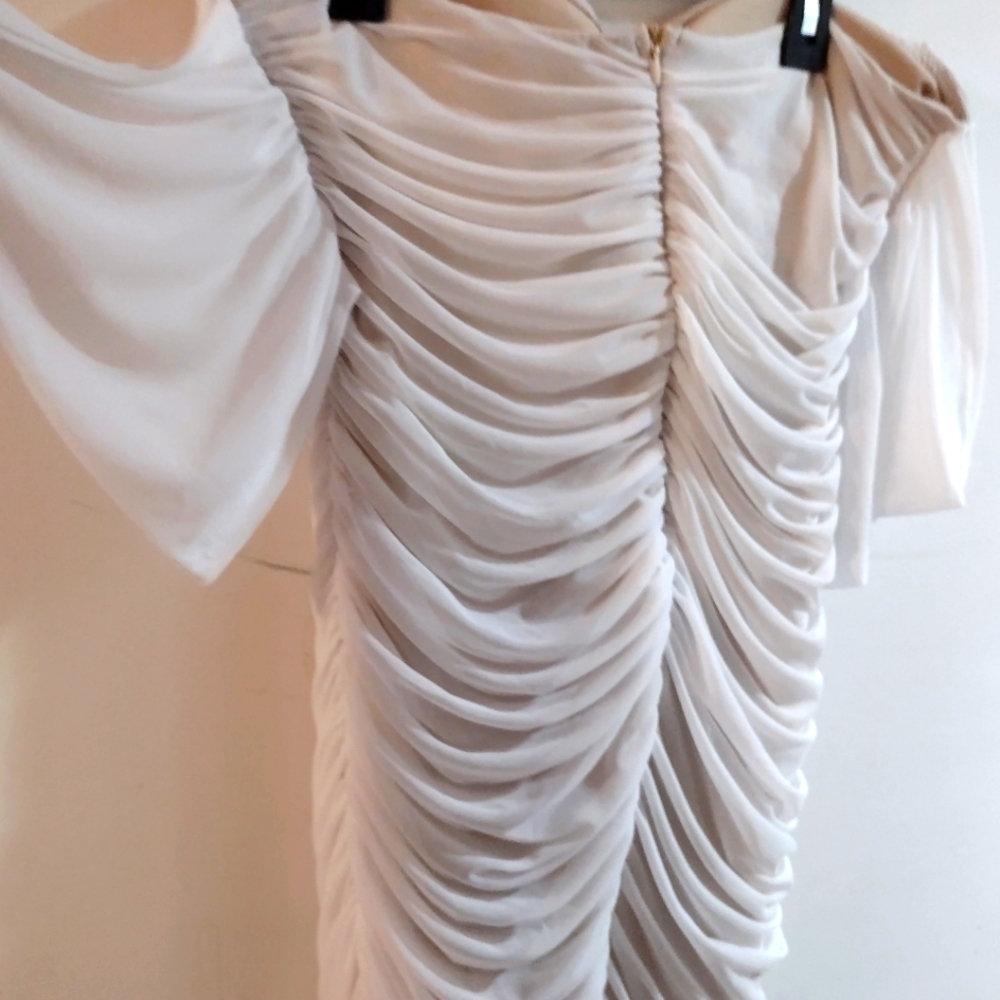 Cream Ruched dress